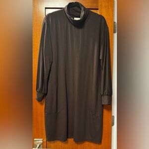Garnet Hill Chocolate Long Sleeve Dress